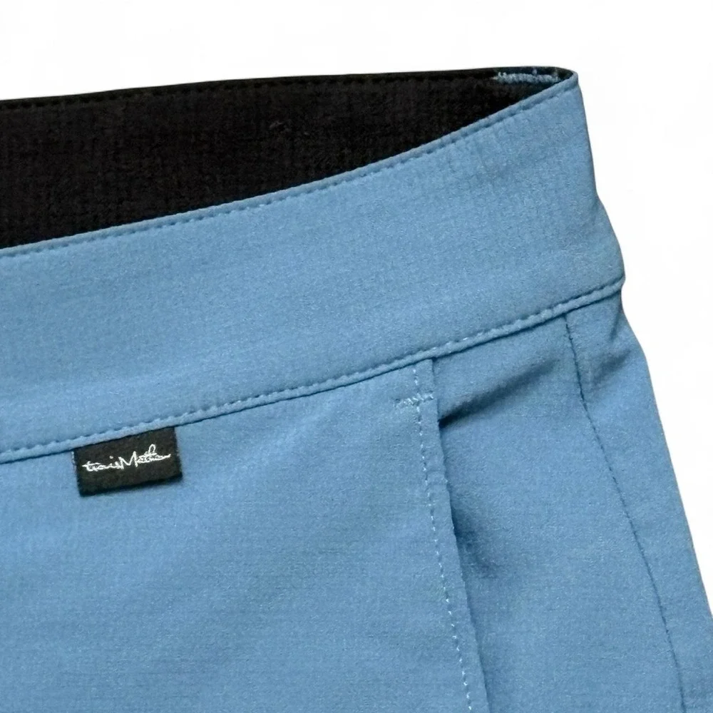 TravisMathew Shorts Mens 36 Blue Starnes Performance Golf Gym Golfcore Athletic